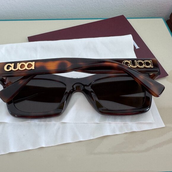 Gucci 2024 cat eye tortoiseshell brown sunglasses - Picture 4 of 10